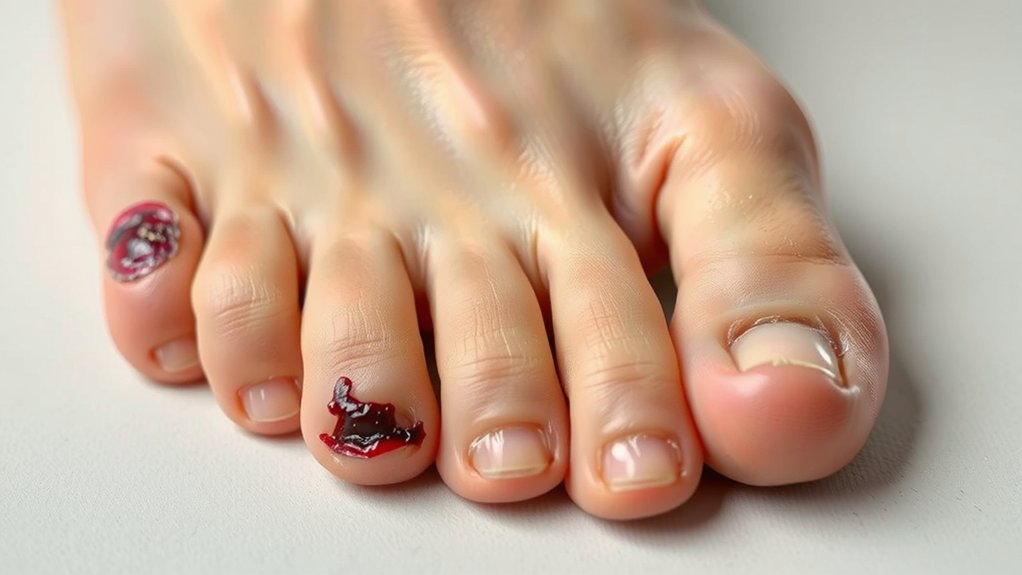 angular toe with hematoma