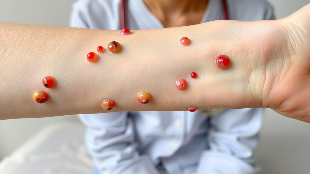 clustered bites along seams