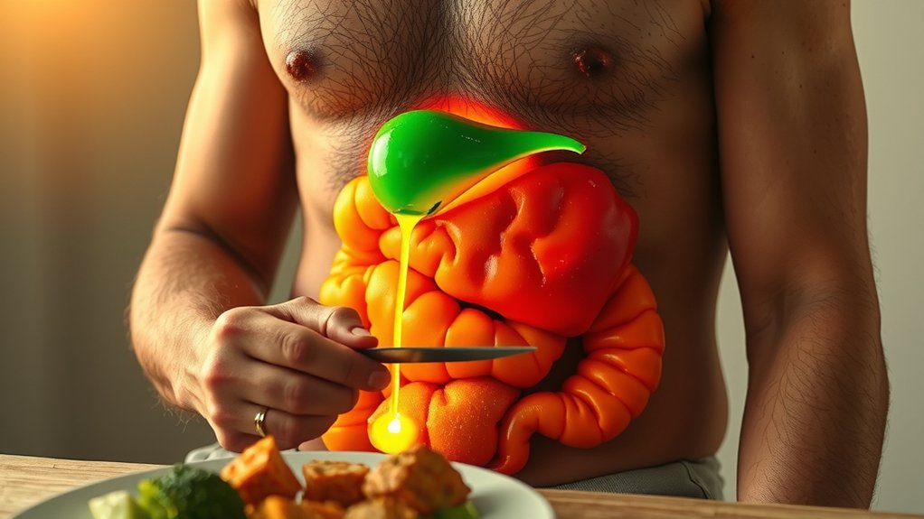 gallbladder releases bile rapidly