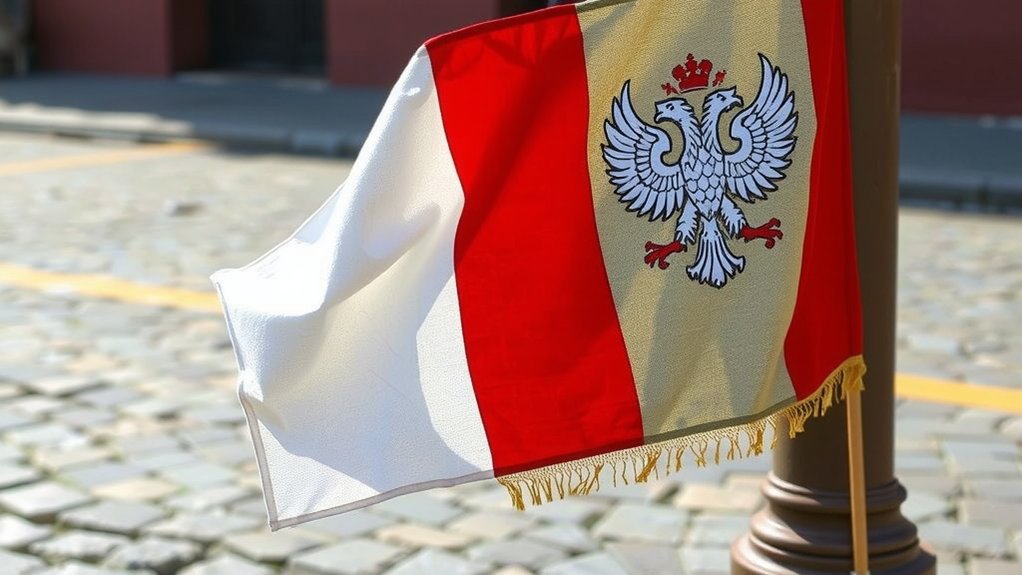 heraldic white over red