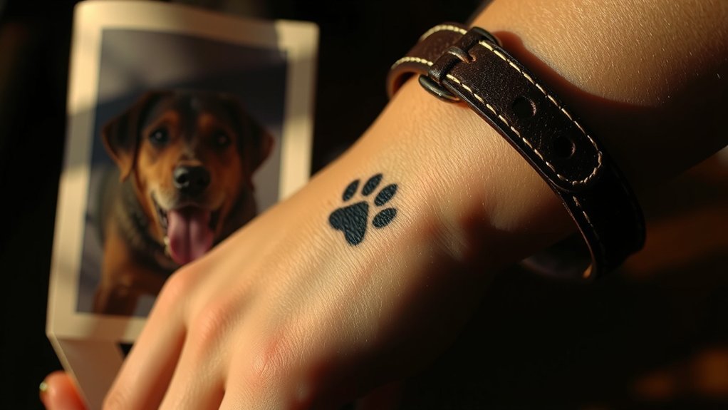 pawprint tattoo for grief