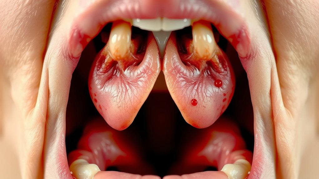 red raw inflamed throat