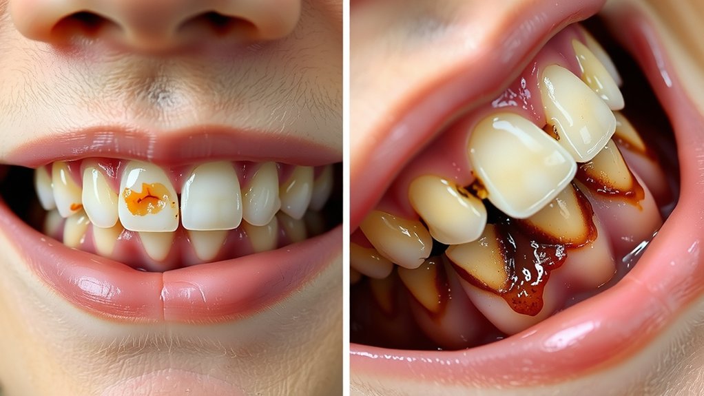 stained fronts pitted molars