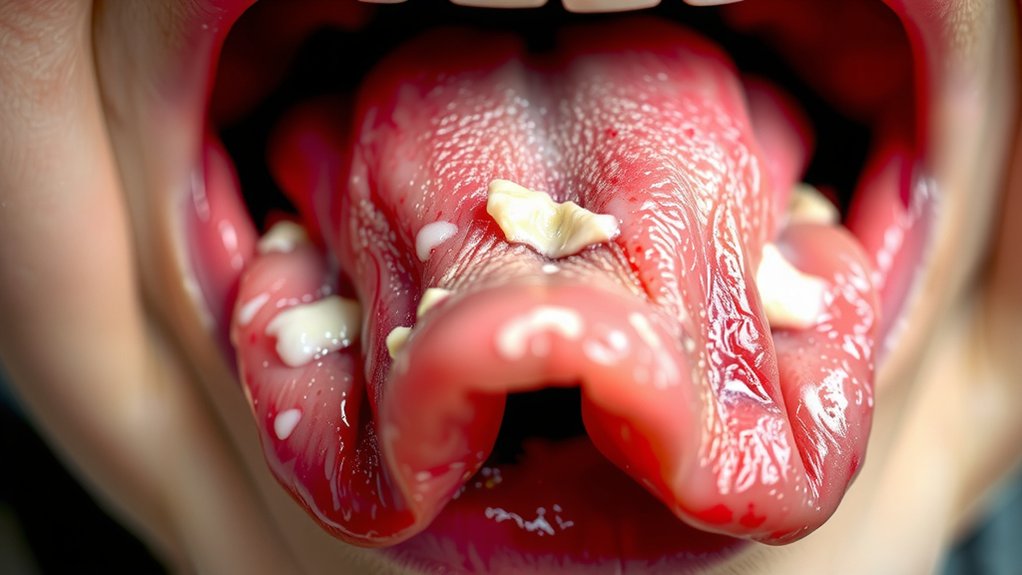 thick white patches bleeding